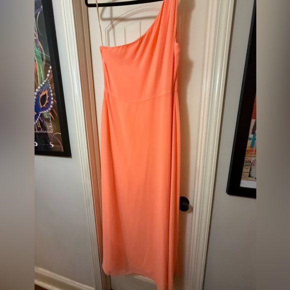 Gianni Bini One-Shoulder Peach maxi Dress size 12 - Picture 2 of 9